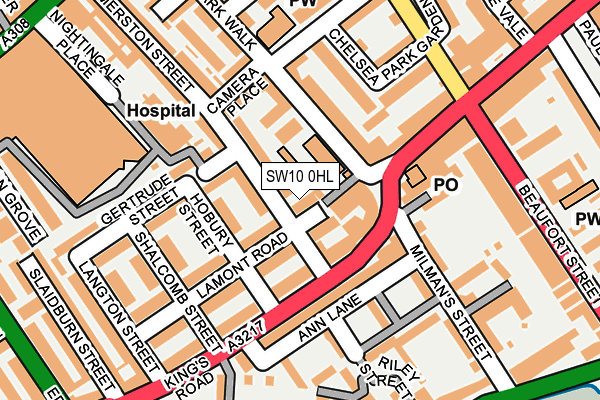 SW10 0HL map - OS OpenMap – Local (Ordnance Survey) SW10 0HL map - OS OpenMap – Local (Ordnance Survey)