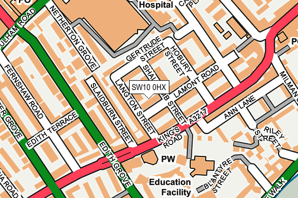 SW10 0HX map - OS OpenMap – Local (Ordnance Survey) SW10 0HX map - OS OpenMap – Local (Ordnance Survey)