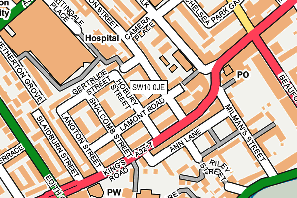 SW10 0JE map - OS OpenMap – Local (Ordnance Survey)