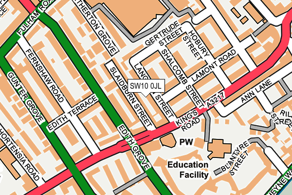 SW10 0JL map - OS OpenMap – Local (Ordnance Survey) SW10 0JL map - OS OpenMap – Local (Ordnance Survey)