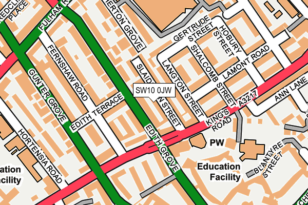 SW10 0JW map - OS OpenMap – Local (Ordnance Survey) SW10 0JW map - OS OpenMap – Local (Ordnance Survey)