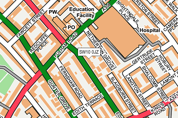SW10 0JZ map - OS OpenMap – Local (Ordnance Survey) SW10 0JZ map - OS OpenMap – Local (Ordnance Survey)