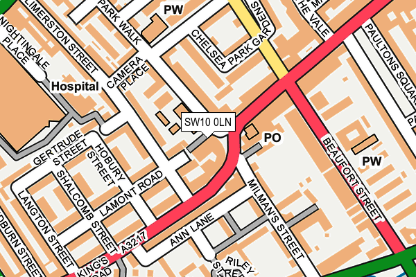 SW10 0LN map - OS OpenMap – Local (Ordnance Survey) SW10 0LN map - OS OpenMap – Local (Ordnance Survey)