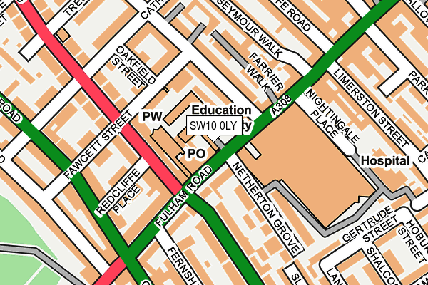 SW10 0LY map - OS OpenMap – Local (Ordnance Survey) SW10 0LY map - OS OpenMap – Local (Ordnance Survey)