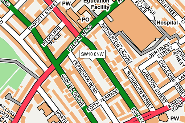 SW10 0NW map - OS OpenMap – Local (Ordnance Survey) SW10 0NW map - OS OpenMap – Local (Ordnance Survey)