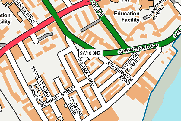 SW10 0NZ map - OS OpenMap – Local (Ordnance Survey) SW10 0NZ map - OS OpenMap – Local (Ordnance Survey)