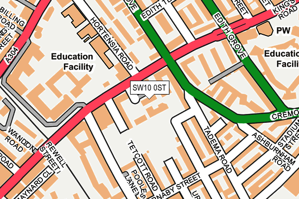 SW10 0ST map - OS OpenMap – Local (Ordnance Survey) SW10 0ST map - OS OpenMap – Local (Ordnance Survey)