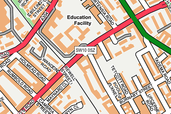 SW10 0SZ map - OS OpenMap – Local (Ordnance Survey) SW10 0SZ map - OS OpenMap – Local (Ordnance Survey)