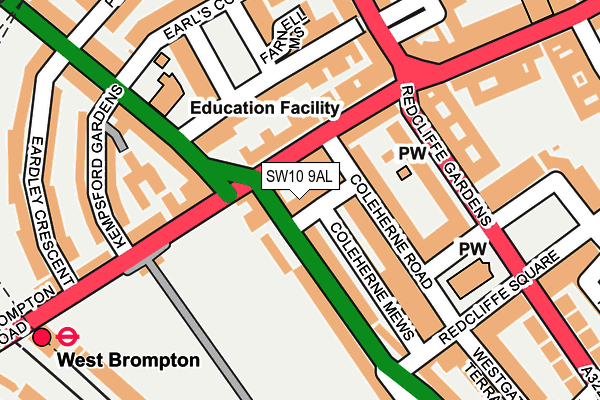 SW10 9AL map - OS OpenMap – Local (Ordnance Survey)