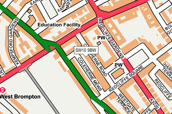 SW10 9BW map - OS OpenMap – Local (Ordnance Survey) SW10 9BW map - OS OpenMap – Local (Ordnance Survey)