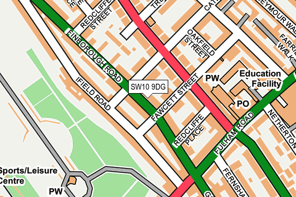 SW10 9DG map - OS OpenMap – Local (Ordnance Survey) SW10 9DG map - OS OpenMap – Local (Ordnance Survey)