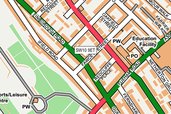 SW10 9ET map - OS OpenMap – Local (Ordnance Survey) SW10 9ET map - OS OpenMap – Local (Ordnance Survey)