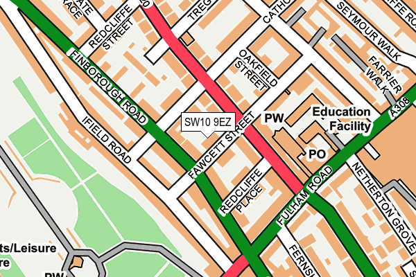 SW10 9EZ map - OS OpenMap – Local (Ordnance Survey) SW10 9EZ map - OS OpenMap – Local (Ordnance Survey)
