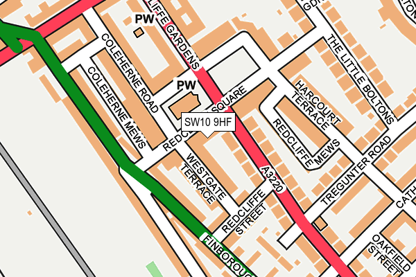 SW10 9HF map - OS OpenMap – Local (Ordnance Survey) SW10 9HF map - OS OpenMap – Local (Ordnance Survey)