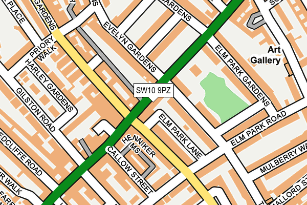 SW10 9PZ map - OS OpenMap – Local (Ordnance Survey) SW10 9PZ map - OS OpenMap – Local (Ordnance Survey)