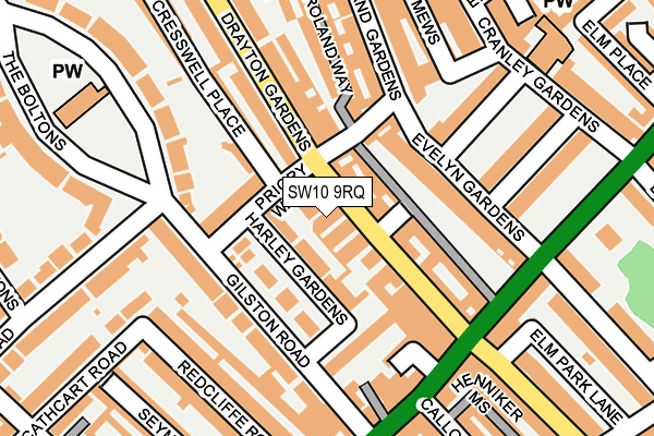 SW10 9RQ map - OS OpenMap – Local (Ordnance Survey) SW10 9RQ map - OS OpenMap – Local (Ordnance Survey)