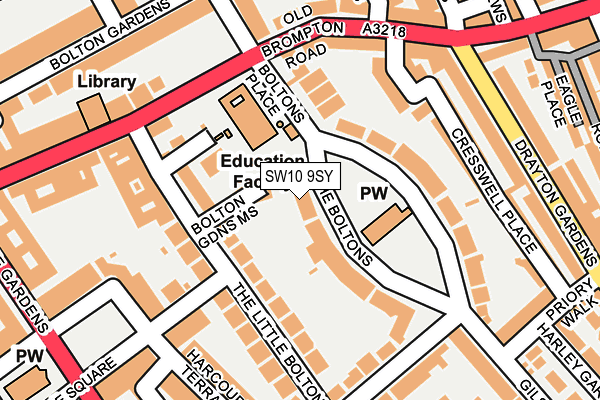 SW10 9SY map - OS OpenMap – Local (Ordnance Survey) SW10 9SY map - OS OpenMap – Local (Ordnance Survey)