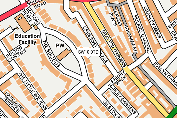 SW10 9TD map - OS OpenMap – Local (Ordnance Survey) SW10 9TD map - OS OpenMap – Local (Ordnance Survey)