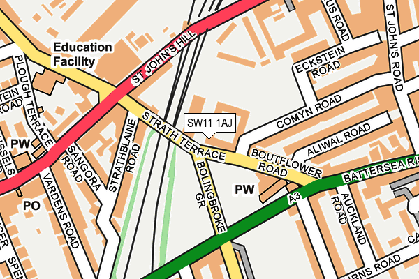 SW11 1AJ map - OS OpenMap – Local (Ordnance Survey) SW11 1AJ map - OS OpenMap – Local (Ordnance Survey)