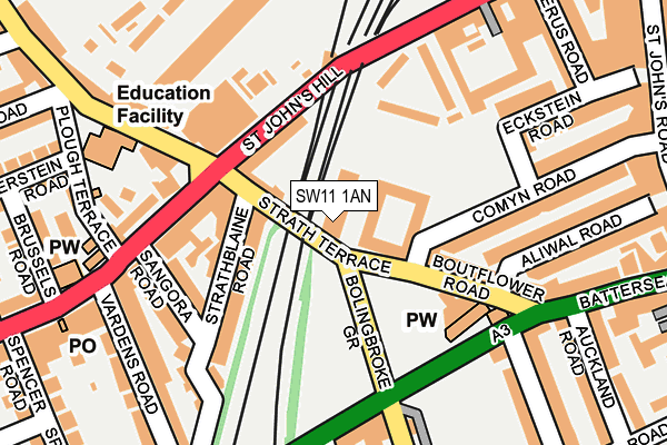SW11 1AN map - OS OpenMap – Local (Ordnance Survey) SW11 1AN map - OS OpenMap – Local (Ordnance Survey)
