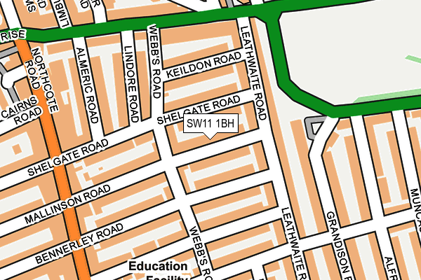 SW11 1BH map - OS OpenMap – Local (Ordnance Survey) SW11 1BH map - OS OpenMap – Local (Ordnance Survey)