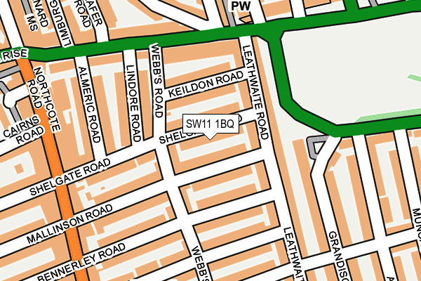 SW11 1BQ map - OS OpenMap – Local (Ordnance Survey) SW11 1BQ map - OS OpenMap – Local (Ordnance Survey)