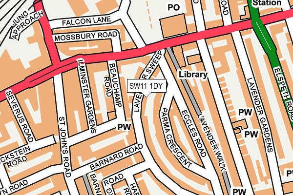 SW11 1DY map - OS OpenMap – Local (Ordnance Survey) SW11 1DY map - OS OpenMap – Local (Ordnance Survey)