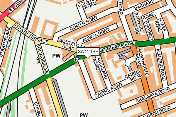 SW11 1HE map - OS OpenMap – Local (Ordnance Survey) SW11 1HE map - OS OpenMap – Local (Ordnance Survey)