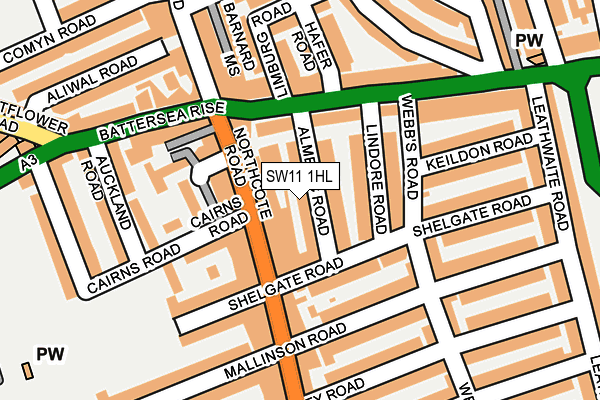 SW11 1HL map - OS OpenMap – Local (Ordnance Survey) SW11 1HL map - OS OpenMap – Local (Ordnance Survey)