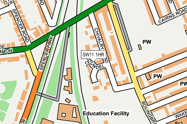 SW11 1HR map - OS OpenMap – Local (Ordnance Survey) SW11 1HR map - OS OpenMap – Local (Ordnance Survey)