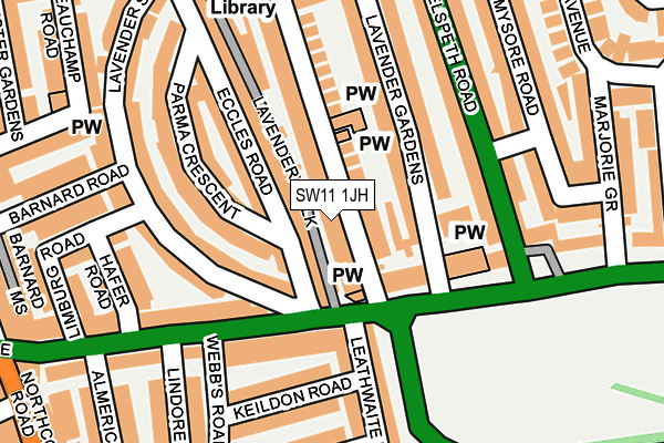 SW11 1JH map - OS OpenMap – Local (Ordnance Survey) SW11 1JH map - OS OpenMap – Local (Ordnance Survey)