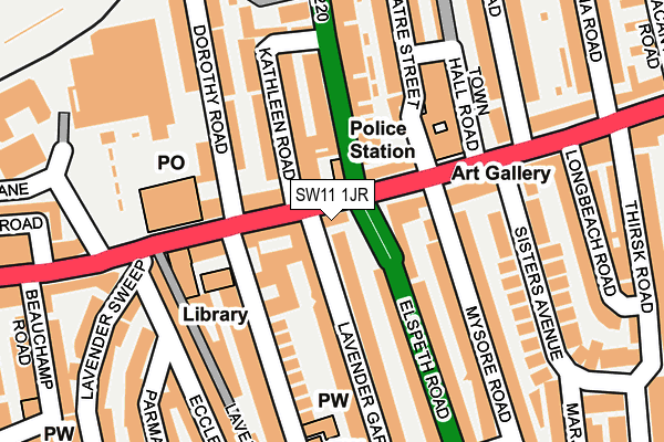 SW11 1JR map - OS OpenMap – Local (Ordnance Survey) SW11 1JR map - OS OpenMap – Local (Ordnance Survey)