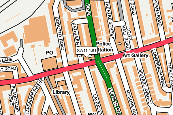 SW11 1JU map - OS OpenMap – Local (Ordnance Survey) SW11 1JU map - OS OpenMap – Local (Ordnance Survey)