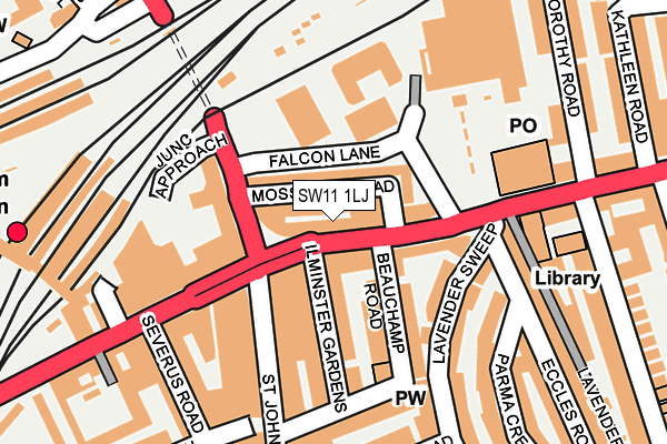 SW11 1LJ map - OS OpenMap – Local (Ordnance Survey) SW11 1LJ map - OS OpenMap – Local (Ordnance Survey)
