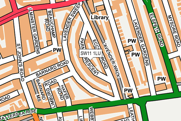 SW11 1LU map - OS OpenMap – Local (Ordnance Survey) SW11 1LU map - OS OpenMap – Local (Ordnance Survey)