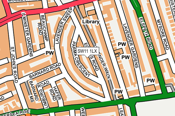 SW11 1LX map - OS OpenMap – Local (Ordnance Survey) SW11 1LX map - OS OpenMap – Local (Ordnance Survey)