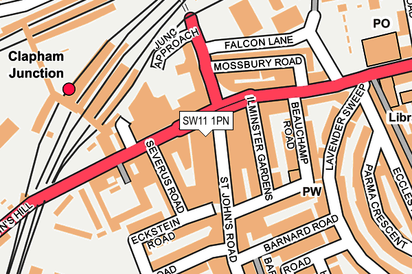 SW11 1PN map - OS OpenMap – Local (Ordnance Survey) SW11 1PN map - OS OpenMap – Local (Ordnance Survey)