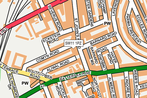 SW11 1PZ map - OS OpenMap – Local (Ordnance Survey) SW11 1PZ map - OS OpenMap – Local (Ordnance Survey)