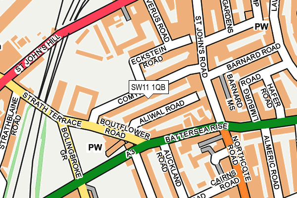 SW11 1QB map - OS OpenMap – Local (Ordnance Survey) SW11 1QB map - OS OpenMap – Local (Ordnance Survey)