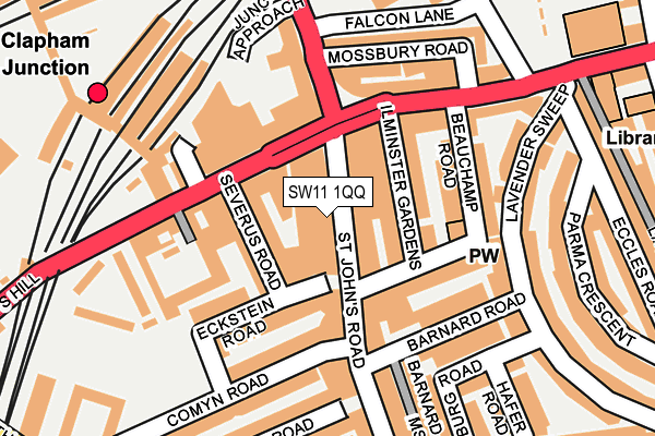 SW11 1QQ map - OS OpenMap – Local (Ordnance Survey) SW11 1QQ map - OS OpenMap – Local (Ordnance Survey)