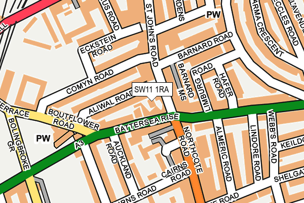 SW11 1RA map - OS OpenMap – Local (Ordnance Survey) SW11 1RA map - OS OpenMap – Local (Ordnance Survey)