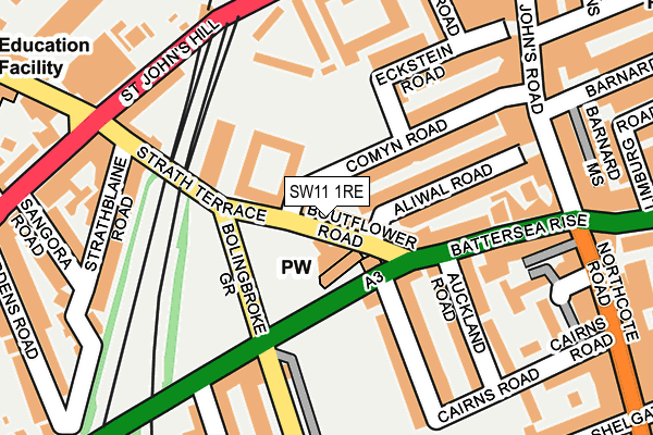 SW11 1RE map - OS OpenMap – Local (Ordnance Survey) SW11 1RE map - OS OpenMap – Local (Ordnance Survey)