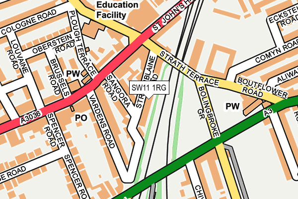 SW11 1RG map - OS OpenMap – Local (Ordnance Survey) SW11 1RG map - OS OpenMap – Local (Ordnance Survey)
