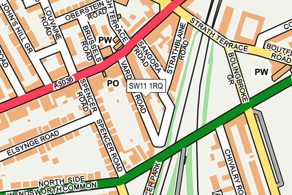SW11 1RQ map - OS OpenMap – Local (Ordnance Survey) SW11 1RQ map - OS OpenMap – Local (Ordnance Survey)