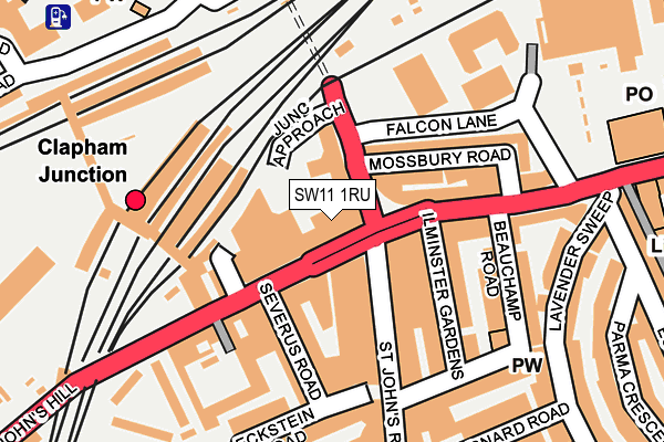 SW11 1RU map - OS OpenMap – Local (Ordnance Survey) SW11 1RU map - OS OpenMap – Local (Ordnance Survey)