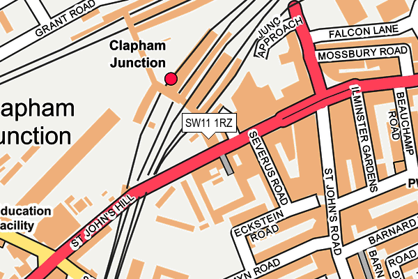 SW11 1RZ map - OS OpenMap – Local (Ordnance Survey) SW11 1RZ map - OS OpenMap – Local (Ordnance Survey)