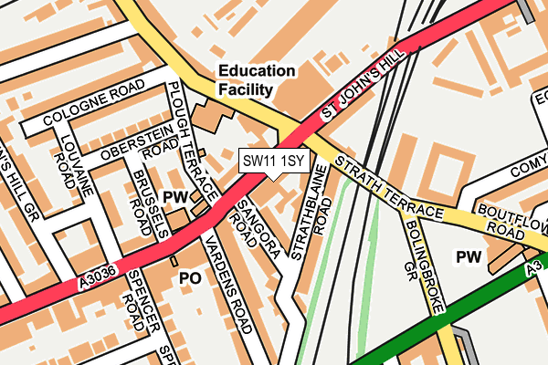 SW11 1SY map - OS OpenMap – Local (Ordnance Survey) SW11 1SY map - OS OpenMap – Local (Ordnance Survey)