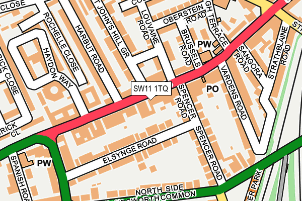 SW11 1TQ map - OS OpenMap – Local (Ordnance Survey) SW11 1TQ map - OS OpenMap – Local (Ordnance Survey)