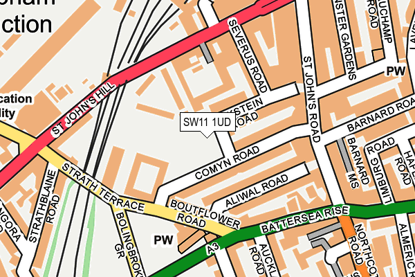 SW11 1UD map - OS OpenMap – Local (Ordnance Survey) SW11 1UD map - OS OpenMap – Local (Ordnance Survey)