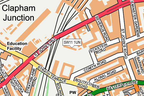 SW11 1UN map - OS OpenMap – Local (Ordnance Survey) SW11 1UN map - OS OpenMap – Local (Ordnance Survey)